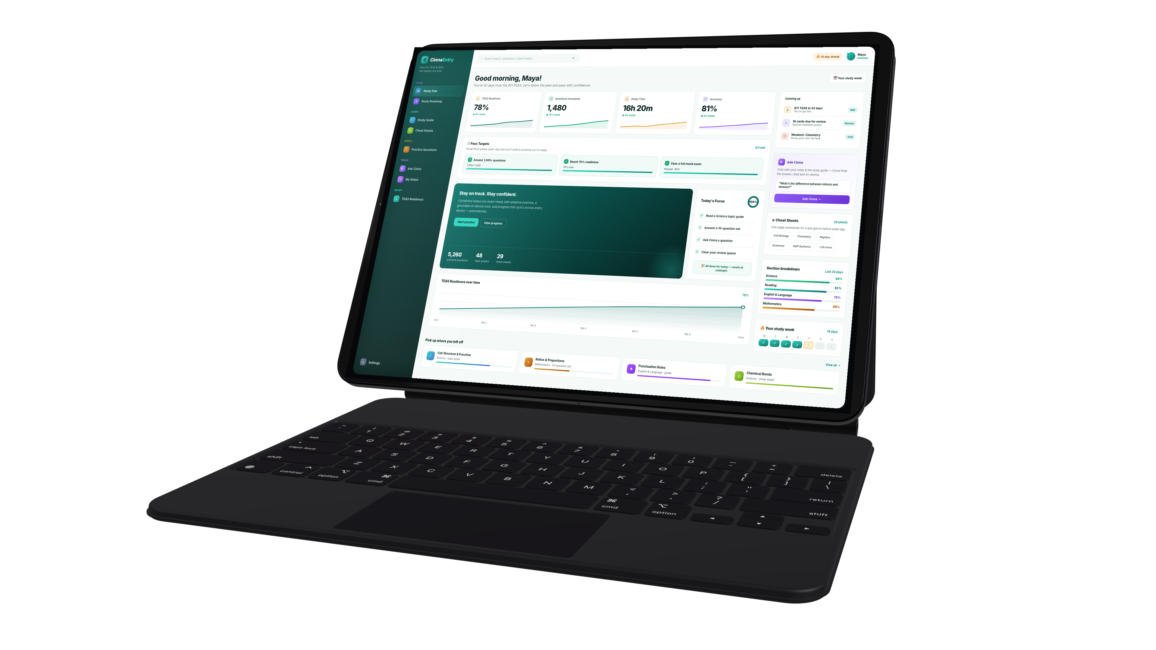 CinnaEntry dashboard